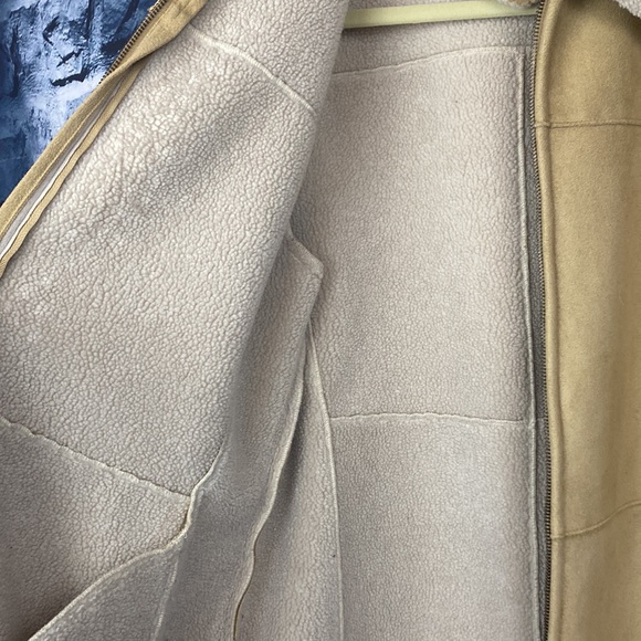 Vintage Fully Lined Faux Suede Sherpa Longline Hip length Coat/Jacket - Picture 6 of 12